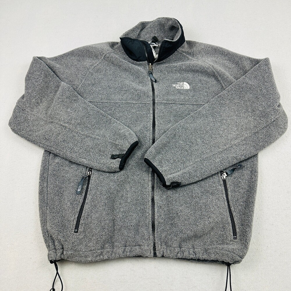 The North Face Jacket Men Large Gray Full Zip Fleece Polartec Pockets Outdoor L